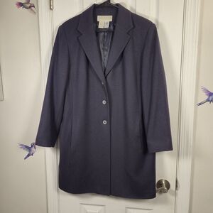 ​Norton McNaughton Vintage 100% Pure Wool Blue Overcoat Size 14